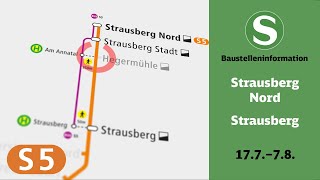 SBahn Berlin Baustelleninformation  Strausberg Nord – Strausberg S5 [upl. by Lorrac]