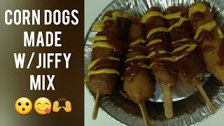 Corn dogs the simple way with jiffy mix [upl. by Hgielah]