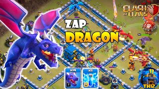 TH12 ZAP DRAGON IS THE BEST STRATEGY  Zap Drag Th12  Th12 Attack Strategy  Th12 Zap Attack [upl. by Aserehs]