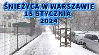 Śnieżyca w Warszawie  Aktualna pogoda Warszawa 15 styczeń 2024  Zawieja śnieżna w Polsce  4K [upl. by Gnav811]