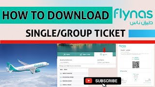 How to download flynas single or group ticket  flynasdotcom [upl. by Llabmik]