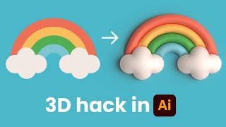 Easy 2D to 3D Illustration Hack for Beginners  Adobe Illustrator Tutorial [upl. by Edholm]