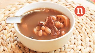 Lotus Root Soup with Peanuts  Ling Ngau Tong  莲藕汤 Nyonya Cooking [upl. by Noelopan]