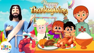 Thank you God  Thanksgiving Song with Lyrics  Kids Faith TV [upl. by Kernan439]