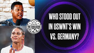 Who stood out in USWNTs 4 1 victory over Germany  The Cooligans [upl. by Elletnohs238]