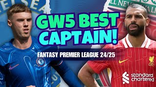 BEST GW5 FPL CAPTAIN 🙌 Fantasy Premier League Tips 2425 [upl. by Male]