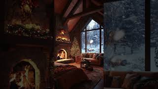 Snowy Winter Cabin  Peaceful Fireplace amp Gentle Snow Sounds for Deep Relaxation [upl. by Asteria946]