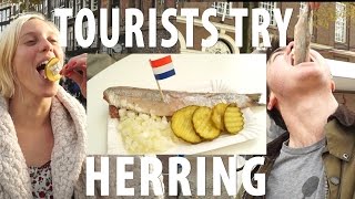 Tourists Try Dutch Herring [upl. by Donell387]