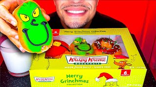 ASMR DONUTS AND MILK MUKBANG KRISPY KREME MERRY GRINCHMAS GRINCH PACK JERRY EATING SHOW NO TALKING [upl. by Akirahs]