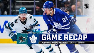 Sharks  Maple Leafs 19  NHL Highlights 2024 [upl. by Munford]