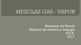 MEZCLAS GAS VAPOR Teoría parte 1 [upl. by Thurmond]