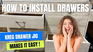 How to Install Cabinet Drawer Slides with the Kreg Drawer Slide Jig [upl. by Kerwon962]