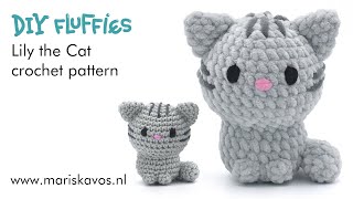 Lily the Cat amigurumi video tutorial  easy free crochet pattern for beginners  English [upl. by Asirrom]