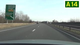 Driving in the UK  A14 Expressway  Brampton A1 to Huntingdon A14A141 [upl. by Esihcoc]