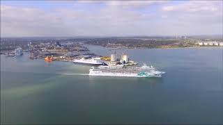 Four cruise ships leaving Southampton [upl. by Conias616]