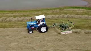 Ford 8600 with Krone Rotary Rake [upl. by Hemetaf]