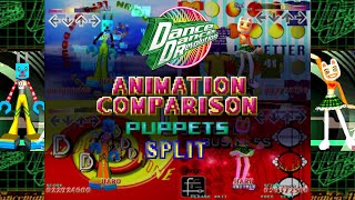 DDR 1stMIX15 AC Animation Comparison AC vs CS PUPPETS  Split View [upl. by Juan]