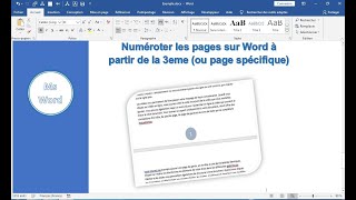 numéroter les pages sur Word à partir de la 3eme ou page spécifique [upl. by Derrek]