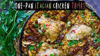 One Pot Italian Chicken Thighs Recipe  Easy Weeknight Dinners [upl. by Vasti]