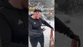 Mit dem dicksten Duplo Schlitten den Erbeskopf herunterfahren ❄️🤯 shorts ￼ [upl. by Anastatius]