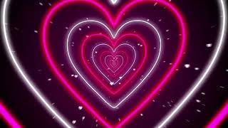 Heart Tunnel💖💜💙Heart Background  Neon Heart Background Video  Led lights Heart Pink corazones 12H [upl. by Leicam]