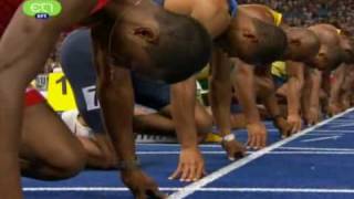 Usain Bolt 100m Final WORLD RECORD 958 Berlin 2009  Greek Audio [upl. by Eizeerb482]