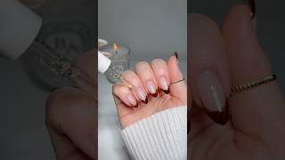 tortoise french tips 🤎☕️🍂 fallnails asmr nailart shorts [upl. by Sethrida674]