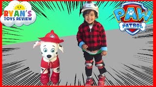 First time Roller Skating with Ryan ToysReview [upl. by Rebm]