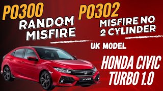 Honda Civic Turbo10 Diagnosing Misfire Codes P0302 amp P0300  Cylinder 2 amp Random Misfire Solutions [upl. by Yroggerg229]