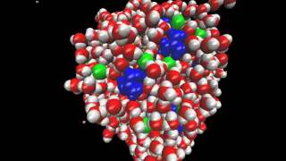 Molecular Dynamic simulation of salt water droplet [upl. by Posner]