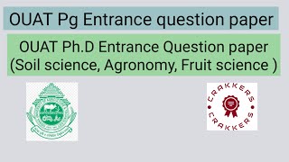 OUAT Agriculture Pg Entrance Question paper 2022  Crakkers Education Hub App [upl. by Eerrahs433]