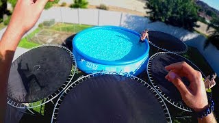 We Built a Backyard Trampoline Water Park [upl. by Chak978]