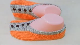 Simple and easy knitting booties [upl. by Gnet]