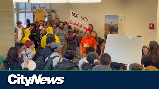 UCalgary students protest 4th tuition hike lack of proper consultation [upl. by Janith562]