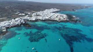 Fishing village  Pueblo de pescadores  Lanzarote Dronevideo 4K Relax [upl. by Bluefield356]