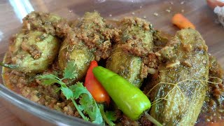 Stuffed Karela RecipeKeema Bharay Karelay Fork amp Flame [upl. by Ahsinik699]