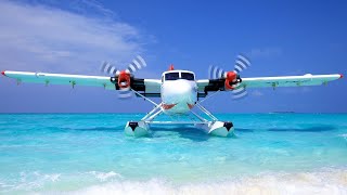 Maldives seaplane flight  PHENOMENAL views 4K [upl. by Htezil]