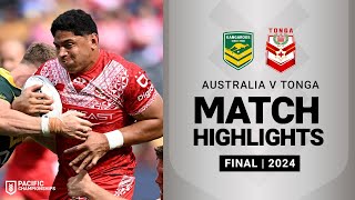 Pacific Championships 2024  Kangaroos v Tonga XIII  Match Highlights [upl. by Beetner]