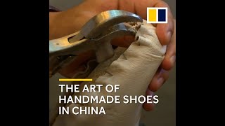 Chinese man preserves traditional craft of stitching shoes by hand [upl. by Drofwarc]