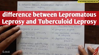 difference between lepromatous leprosy and tuberculoid leprosy  microbiology [upl. by Waligore]