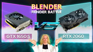 Which renders faster GTX 1650 Super VS RTX 2060 blender [upl. by Dnallor]