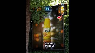 How to make a mockup banner in Photoshop an advertisement in one minute [upl. by Candie]