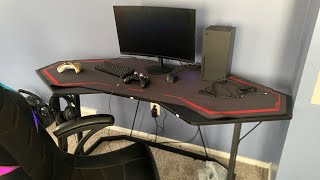 CubiCubi Battleship 63 Inch Carbon Fiber Gaming Desk  Unboxing amp Review [upl. by Rustice]