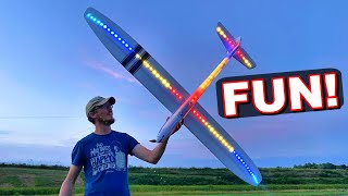 BEST LED LIGHTS on RC AIRPLANE EVER  EFlite Night Radian  TheRcSaylors [upl. by Aala992]