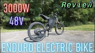 Enduro Electric Bike  3000W 48V 29Ah  Review amp Ride [upl. by Amadeo]