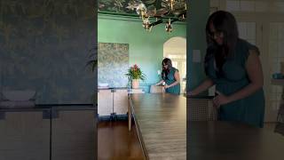 Green dining room makeover diningroommakeover diningroomwallpaper diningroomfurniture [upl. by Rist]