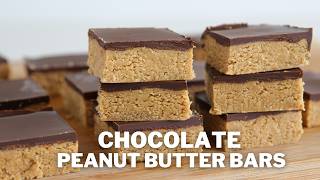 Chocolate Peanut Butter Bars Recipe  Healthy amp Gluten Free [upl. by Artek]