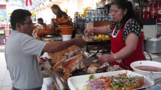 Hornados  Roasted pork in Cuenca Ecuador [upl. by Cerf]