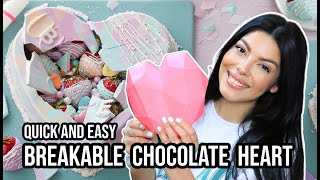 DIY BREAKABLE CHOCOLATE HEART  QUICK AND EASY GIFT IDEA  SCCASTANEDA [upl. by Madid376]