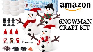 HOW TO BUILD A SNOWMAN DIY CRAFTS FOR KIDS KIT  AMAZON FINDS ⛄️ [upl. by Adnouqal]